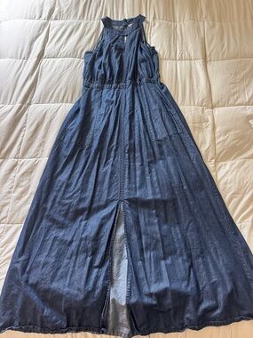 Sleeveless Dark Denim Maxi Dress
